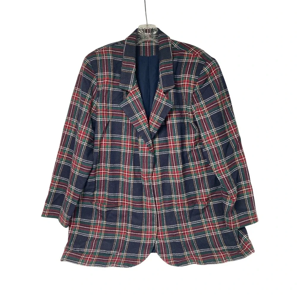 Vintage Homemade Plaid Wool Blazer Jacket | Lined‎ | 1980s | Women's Small